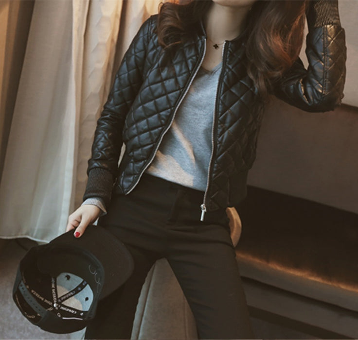 Women Slim Short Jacket Winter Coat Zipper Clothes Plus Size