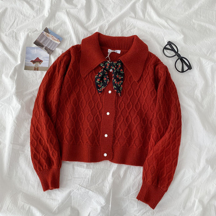 Loose All-Match Lapel Ladies Sweater Jacket DJFShopping/Fashion