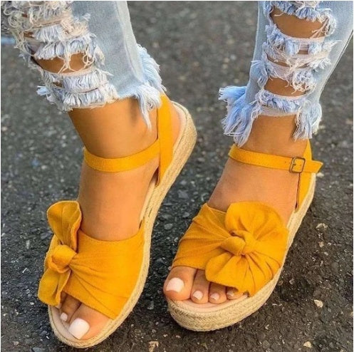 Large Size Ladies Sandals Bow Fish Mouth Shoes DJFShopping/Fashion