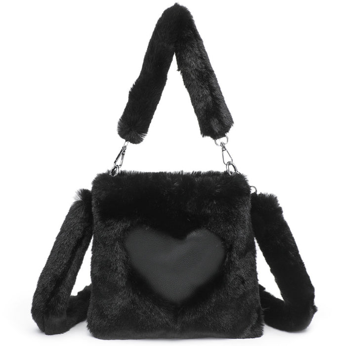 Women Fluffy Shoulder Bag Top-handle Bag Female Autumn Winter Handbag Plush Tote Girls Fashion Shopping Bags Handbags For Women DJFShopping/Fashion