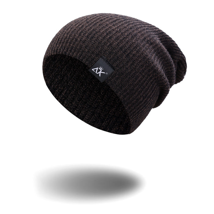 Woolen cap with stripes in autumn and winter