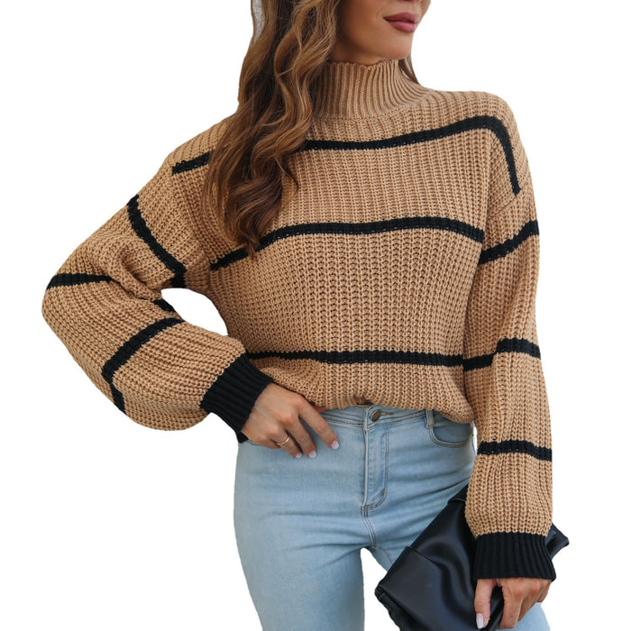 Striped Long Sleeve Casual Loose Pullover Jumper