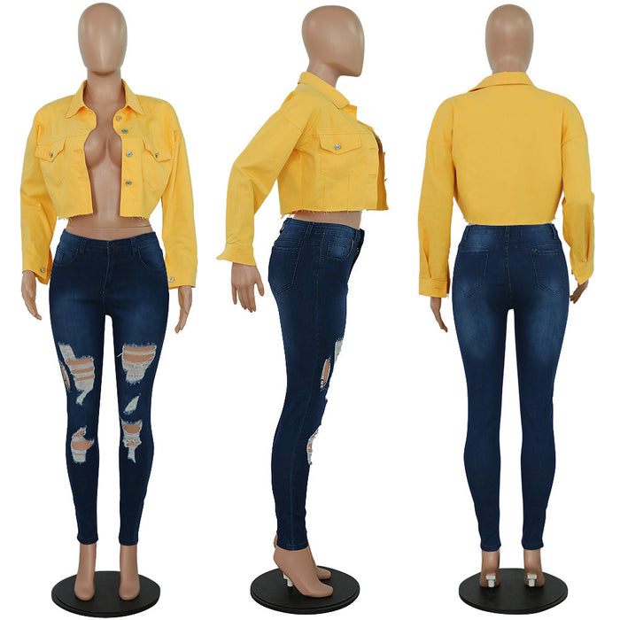 Jacket Women Streetwear Denim Jacket Women Outwear Bodycon Jeans Jackets Women Coat Casual Ladies Cropped Jackets DJFShopping/Fashion