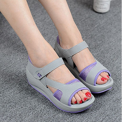 2021 new summer ladies shoes shoes with thick soles muffin shake slope ladies fish mouth breathable lady sandals DJFShopping/Fashion