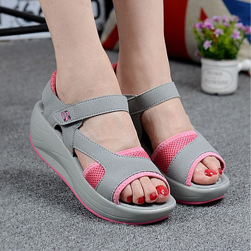 2021 new summer ladies shoes shoes with thick soles muffin shake slope ladies fish mouth breathable lady sandals DJFShopping/Fashion