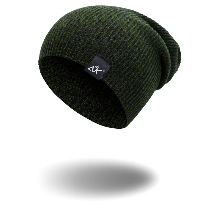 Woolen cap with stripes in autumn and winter