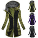 Ladies Hooded Ladies Sweatshirt Fleece Mid-length Jacket DJFShopping/Fashion