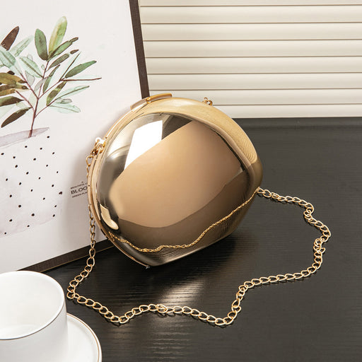 Golden Acrylic Metallic Goose Egg Box Banquet Clutch DJFShopping/Fashion