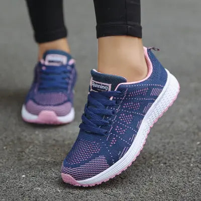 Women Casual Shoes Fashion Breathable Walking Mesh Flat Shoes Woman White Sneakers Women Tenis Feminino Female Shoes DJFShopping/Fashion