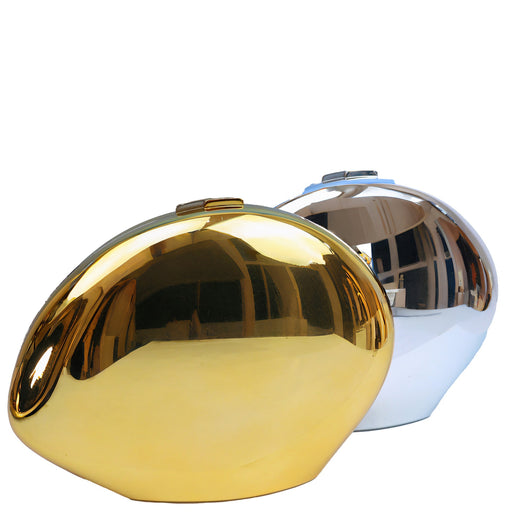 Golden Acrylic Metallic Goose Egg Box Banquet Clutch DJFShopping/Fashion